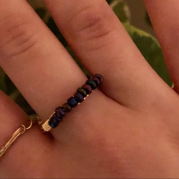 GLAS BEADED RING - Picture 2 of 2